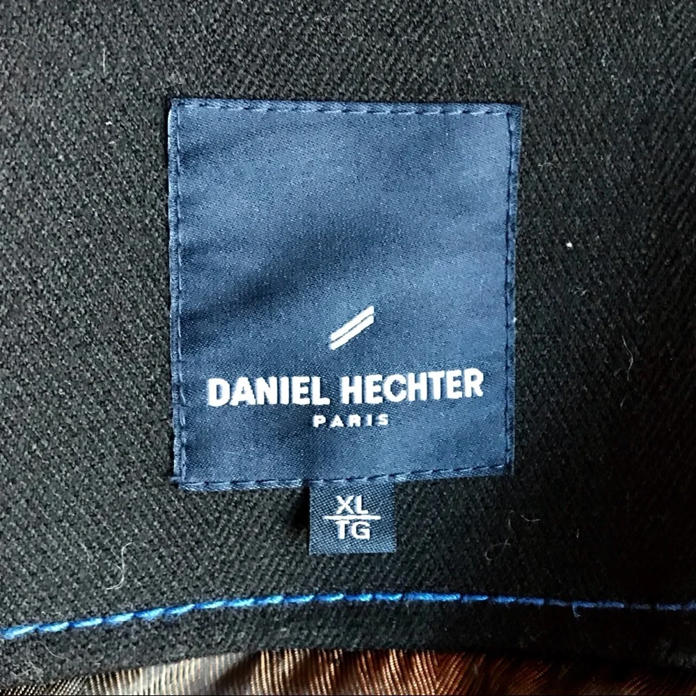 Daniel Hechter Paris Black & Gray Car Coat Winter Jacket Classic Designer